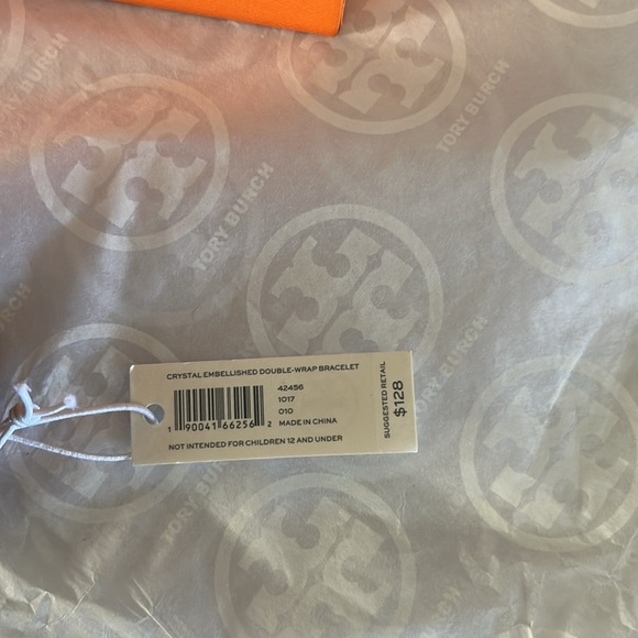 Tory Burch Crystal Embellished Double Wrap Bracelet Black OS Style 42456 NWT - Picture 14 of 17